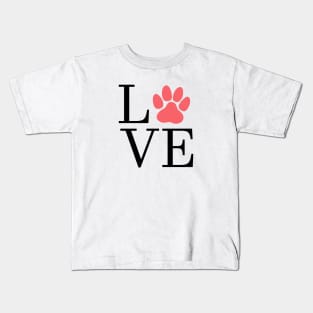 Love Paw I Love Dogs, I Heart Dogs Kids T-Shirt